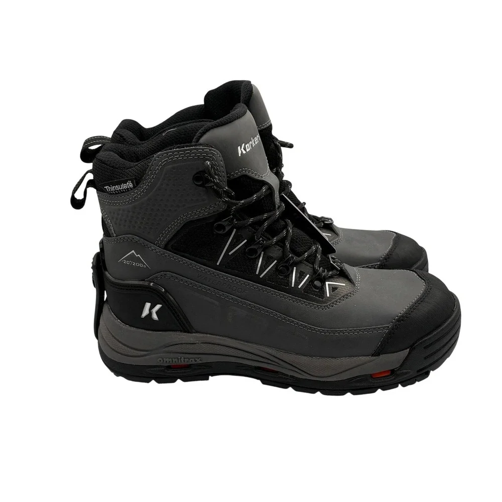 Korkers Tundra Ridge Winter Boots Mens 9.5 Gray New Waterproof Thinsulate 200g